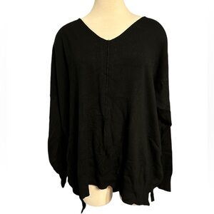 V-neck black sweater